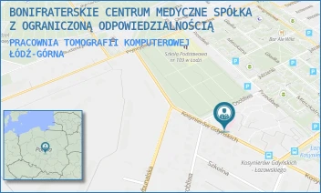 PRACOWNIA TOMOGRAFII KOMPUTEROWEJ - BONIFRATERSKIE CENTRUM MEDYCZNE SPÓŁKA Z OGRANICZONĄ ODPOWIEDZIALNOŚCIĄ - UL. KOSYNIERÓW GDYŃSKICH 61,  ŁÓDŹ-GÓRNA