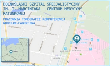 PRACOWNIA TOMOGRAFII KOMPUTEROWEJ - DOLNOŚLĄSKI SZPITAL SPECJALISTYCZNY IM. T. MARCINIAKA - CENTRUM MEDYCYNY RATUNKOWEJ - UL. GEN. AUGUSTA EMILA FIELDORFA 2,  WROCŁAW-FABRYCZNA