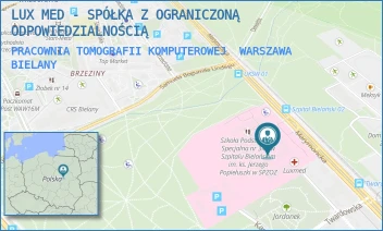 PRACOWNIA TOMOGRAFII KOMPUTEROWEJ - LUX MED SPÓŁKA Z OGRANICZONĄ ODPOWIEDZIALNOŚCIĄ - CEGŁOWSKA 80,  WARSZAWA BIELANY