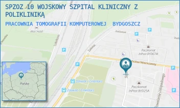 PRACOWNIA TOMOGRAFII KOMPUTEROWEJ - SPZOZ 10 WOJSKOWY SZPITAL KLINICZNY Z POLIKLINIKĄ - POWSTAŃCÓW WARSZAWY 5,  BYDGOSZCZ