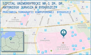 PRACOWNIA TOMOGRAFII KOMPUTEROWEJ - SZPITAL UNIWERSYTECKI NR 1 IM. DR. ANTONIEGO JURASZA W BYDGOSZCZY - MARII SKŁODOWSKIEJ-CURIE 9,  BYDGOSZCZ