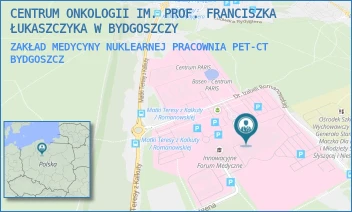 ZAKŁAD MEDYCYNY NUKLEARNEJ PRACOWNIA PET-CT - CENTRUM ONKOLOGII IM. PROF. FRANCISZKA ŁUKASZCZYKA W BYDGOSZCZY - DR. I.ROMANOWSKIEJ 2,  BYDGOSZCZ