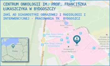 ZAKĹAD DIAGNOSTYKI OBRAZOWEJ I RADIOLOGII I INTERWENCYJNEJ - PRACOWANIA TK - CENTRUM ONKOLOGII IM. PROF. FRANCISZKA ŁUKASZCZYKA W BYDGOSZCZY - DR. I.ROMANOWSKIEJ 2,  BYDGOSZCZ