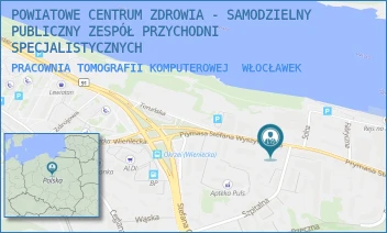 PRACOWNIA TOMOGRAFII KOMPUTEROWEJ - POWIATOWE CENTRUM ZDROWIA - SAMODZIELNY PUBLICZNY ZESPÓŁ PRZYCHODNI SPECJALISTYCZNYCH - WYSZYŃSKIEGO 21 A,  WŁOCŁAWEK