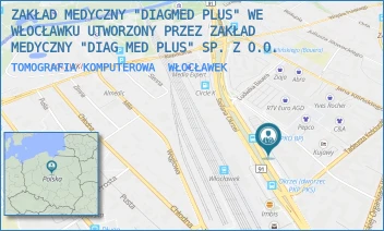 TOMOGRAFIA KOMPUTEROWA - ZAKŁAD MEDYCZNY "DIAGMED PLUS" WE WŁOCŁAWKU UTWORZONY PRZEZ ZAKŁAD MEDYCZNY "DIAG MED PLUS" SP. Z O.O. - OKRZEI 66,  WŁOCŁAWEK