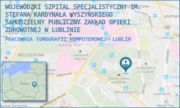 PRACOWNIA TOMOGRAFII KOMPUTEROWEJ - WOJEWÓDZKI SZPITAL SPECJALISTYCZNY IM. STEFANA KARDYNAŁA WYSZYŃSKIEGO SAMODZIELNY PUBLICZNY ZAKŁAD OPIEKI ZDROWOTNEJ W LUBLINIE - MIECZYSŁAWA BIERNACKIEGO 9,  LUBLIN