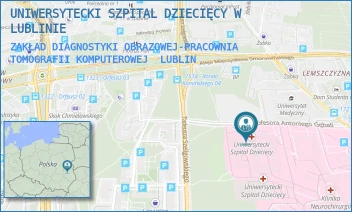 ZAKŁAD DIAGNOSTYKI OBRAZOWEJ-PRACOWNIA TOMOGRAFII KOMPUTEROWEJ - UNIWERSYTECKI SZPITAL DZIECIĘCY W LUBLINIE - PROF. ANTONIEGO GĘBALI 6,  LUBLIN