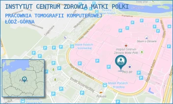 PRACOWNIA TOMOGRAFII KOMPUTEROWEJ - INSTYTUT CENTRUM ZDROWIA MATKI POLKI - UL. RZGOWSKA 281/289,  ŁÓDŹ-GÓRNA