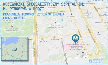 PRACOWNIA TOMOGRAFII KOMPUTEROWEJ - WOJEWÓDZKI SPECJALISTYCZNY SZPITAL IM. M. PIROGOWA W ŁODZI - UL. WÓLCZAŃSKA 191/195,  ŁÓDŹ-POLESIE