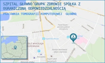 PRACOWNIA TOMOGRAFII KOMPUTEROWEJ - SZPITAL GŁOWNO GRUPA ZDROWIE SPÓŁKA Z OGRANICZONĄ ODPOWIEDZIALNOŚCIĄ - UL. WOJSKA POLSKIEGO 32/34,  GŁOWNO