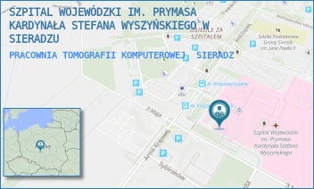 PRACOWNIA TOMOGRAFII KOMPUTEROWEJ - SZPITAL WOJEWÓDZKI IM. PRYMASA KARDYNAŁA STEFANA WYSZYŃSKIEGO W SIERADZU - UL. ARMII KRAJOWEJ 7,  SIERADZ
