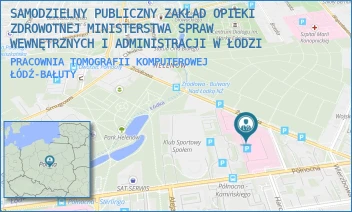 PRACOWNIA TOMOGRAFII KOMPUTEROWEJ - SAMODZIELNY PUBLICZNY ZAKŁAD OPIEKI ZDROWOTNEJ MINISTERSTWA SPRAW WEWNĘTRZNYCH I ADMINISTRACJI W ŁODZI - UL. PÓŁNOCNA 42,  ŁÓDŹ-BAŁUTY