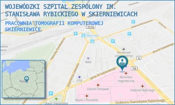 PRACOWNIA TOMOGRAFII KOMPUTEROWEJ - WOJEWÓDZKI SZPITAL ZESPOLONY IM. STANISŁAWA RYBICKIEGO W SKIERNIEWICACH - UL. SOBIESKIEGO 4,  SKIERNIEWICE