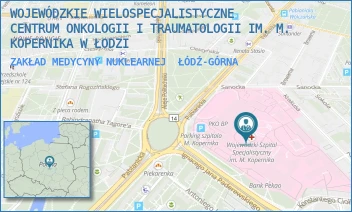 ZAKŁAD MEDYCYNY NUKLEARNEJ - WOJEWÓDZKIE WIELOSPECJALISTYCZNE CENTRUM ONKOLOGII I TRAUMATOLOGII IM. M. KOPERNIKA W ŁODZI - UL. PABIANICKA 62,  ŁÓDŹ-GÓRNA