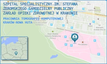 PRACOWNIA TOMOGRAFII KOMPUTEROWEJ - SZPITAL SPECJALISTYCZNY IM. STEFANA ŻEROMSKIEGO SAMODZIELNY PUBLICZNY ZAKŁAD OPIEKI ZDROWOTNEJ W KRAKOWIE - UL. OS. NA SKARPIE 66,  KRAKÓW-NOWA HUTA