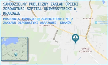 PRACOWNIA TOMOGRAFII KOMPUTEROWEJ NR 2 ZAKŁADU DIAGNOSTYKI OBRAZOWEJ - SAMODZIELNY PUBLICZNY ZAKŁAD OPIEKI ZDROWOTNEJ SZPITAL UNIWERSYTECKI W KRAKOWIE - UL. MIKOŁAJA KOPERNIKA 50,  KRAKÓW
