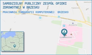 PRACOWNIA TOMOGRAFII KOMPUTEROWEJ - SAMODZIELNY PUBLICZNY ZESPÓŁ OPIEKI ZDROWOTNEJ W BRZESKU - UL. TADEUSZA KOŚCIUSZKI 68,  BRZESKO