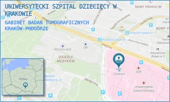 GABINET BADAŃ TOMOGRAFICZNYCH - UNIWERSYTECKI SZPITAL DZIECIĘCY W KRAKOWIE - UL. WIELICKA 265,  KRAKÓW-PODGÓRZE