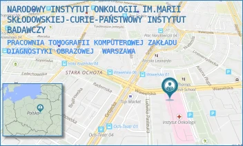 PRACOWNIA TOMOGRAFII KOMPUTEROWEJ ZAKŁADU DIAGNOSTYKI OBRAZOWEJ - NARODOWY INSTYTUT ONKOLOGII IM.MARII SKŁODOWSKIEJ-CURIE-PAŃSTWOWY INSTYTUT BADAWCZY - WAWELSKA 15,  WARSZAWA