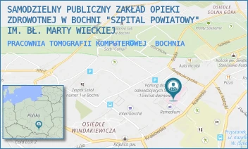 PRACOWNIA TOMOGRAFII KOMPUTEROWEJ - SAMODZIELNY PUBLICZNY ZAKŁAD OPIEKI ZDROWOTNEJ W BOCHNI "SZPITAL POWIATOWY" IM. BŁ. MARTY WIECKIEJ - UL. KRAKOWSKA 31,  BOCHNIA