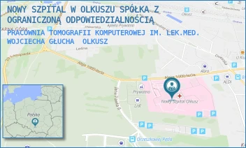 PRACOWNIA TOMOGRAFII KOMPUTEROWEJ IM. LEK.MED. WOJCIECHA GŁUCHA - NOWY SZPITAL W OLKUSZU SPÓŁKA Z OGRANICZONĄ ODPOWIEDZIALNOŚCIĄ - UL. 1000-LECIA 13,  OLKUSZ