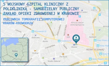 PRACOWNIA TOMOGRAFII KOMPUTEROWEJ - 5 WOJSKOWY SZPITAL KLINICZNY Z POLIKLINIKĄ - SAMODZIELNY PUBLICZNY ZAKŁAD OPIEKI ZDROWOTNEJ W KRAKOWIE - UL. WROCŁAWSKA 1-3,  KRAKÓW-KROWODRZA