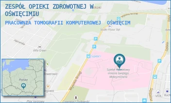 PRACOWNIA TOMOGRAFII KOMPUTEROWEJ - ZESPÓŁ OPIEKI ZDROWOTNEJ W OŚWIĘCIMIU - UL. WYSOKIE BRZEGI 4,  OŚWIĘCIM