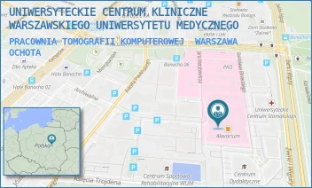PRACOWNIA TOMOGRAFII KOMPUTEROWEJ - UNIWERSYTECKIE CENTRUM KLINICZNE WARSZAWSKIEGO UNIWERSYTETU MEDYCZNEGO - ŻWIRKI I WIGURY 63A,  WARSZAWA OCHOTA