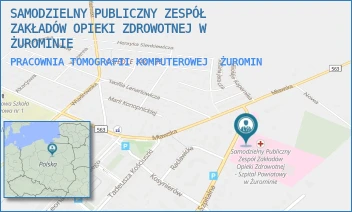 PRACOWNIA TOMOGRAFII KOMPUTEROWEJ - SAMODZIELNY PUBLICZNY ZESPÓŁ ZAKŁADÓW OPIEKI ZDROWOTNEJ W ŻUROMINIE - SZPITALNA 56,  ŻUROMIN