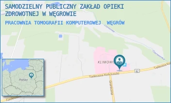 PRACOWNIA TOMOGRAFII KOMPUTEROWEJ - SAMODZIELNY PUBLICZNY ZAKŁAD OPIEKI ZDROWOTNEJ W WĘGROWIE - KOŚCIUSZKI 201,  WĘGRÓW