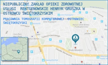 PRACOWNIA TOMOGRAFII KOMPUTEROWEJ - NIEPUBLICZNY ZAKŁAD OPIEKI ZDROWOTNEJ USŁUGI RENTGENOWSKIE HENRYK GRUSZKA - AL. JANA PAWŁA II 33,  OSTROWIEC ŚWIĘTOKRZYSKI