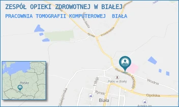 PRACOWNIA TOMOGRAFII KOMPUTEROWEJ - ZESPÓŁ OPIEKI ZDROWOTNEJ W BIAŁEJ - UL. MONIUSZKI 8,  BIAŁA