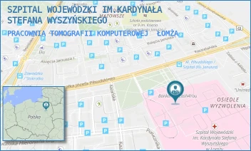 PRACOWNIA TOMOGRAFII KOMPUTEROWEJ - SZPITAL WOJEWÓDZKI IM.KARDYNAŁA STEFANA WYSZYŃSKIEGO - MARSZ. JÓZEFA PIŁSUDSKIEGO 11,  ŁOMŻA