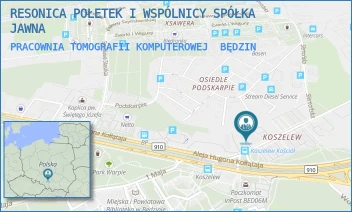 PRACOWNIA TOMOGRAFII KOMPUTEROWEJ - RESONICA SPÓŁKA Z OGRANICZONĄ ODPOWIEDZIALNOŚCIĄ - UL. KOSZELEW 7,  BĘDZIN
