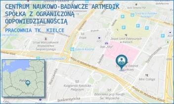 PRACOWNIA TK - CENTRUM NAUKOWO-BADAWCZE ARTMEDIK SPÓŁKA Z OGRANICZONĄ ODPOWIEDZIALNOŚCIĄ - GENERAŁA TADEUSZA KOŚCIUSZKI 25,  KIELCE