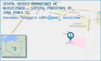 PRACOWNIA TOMOGRAFII KOMPUTEROWEJ - ZESPÓŁ OPIEKI ZDROWOTNEJ WE WŁOSZCZOWIE - SZPITAL POWIATOWY IM. JANA PAWŁA II - ŻEROMSKIEGO 28,  WŁOSZCZOWA