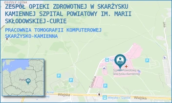 PRACOWNIA TOMOGRAFII KOMPUTEROWEJ - ZESPÓŁ OPIEKI ZDROWOTNEJ W SKARŻYSKU-KAMIENNEJ SZPITAL POWIATOWY IM. MARII SKŁODOWSKIEJ-CURIE - SZPITALNA 1,  SKARŻYSKO-KAMIENNA
