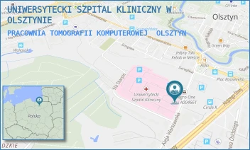 PRACOWNIA TOMOGRAFII KOMPUTEROWEJ - UNIWERSYTECKI SZPITAL KLINICZNY W OLSZTYNIE - ALEJA WARSZAWSKA 30,  OLSZTYN