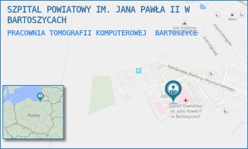 PRACOWNIA TOMOGRAFII KOMPUTEROWEJ - SZPITAL POWIATOWY IM. JANA PAWŁA II W BARTOSZYCACH - WYSZYŃSKIEGO 11,  BARTOSZYCE