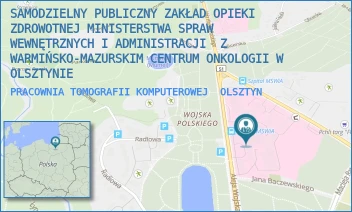 PRACOWNIA TOMOGRAFII KOMPUTEROWEJ - SZPITAL KLINICZNY MINISTERSTWA SPRAW WEWNĘTRZNYCH I ADMINISTRACJI Z WARMIŃSKO-MAZURSKIM CENTRUM ONKOLOGII W OLSZTYNIE - WOJSKA POLSKIEGO 37,  OLSZTYN