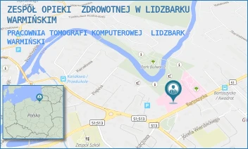 PRACOWNIA TOMOGRAFI KOMPUTEROWEJ - ZESPÓŁ OPIEKI  ZDROWOTNEJ W LIDZBARKU WARMIŃSKIM - BARTOSZYCKA 3,  LIDZBARK WARMIŃSKI
