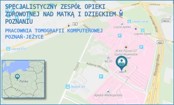 PRACOWNIA TOMOGRAFII KOMPUTEROWEJ - SPECJALISTYCZNY ZESPÓŁ OPIEKI ZDROWOTNEJ NAD MATKĄ I DZIECKIEM W POZNANIU - ADAMA WRZOSKA 1,  POZNAŃ-JEŻYCE