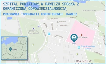 PRACOWNIA TOMOGRAFII KOMPUTEROWEJ - SZPITAL POWIATOWY W RAWICZU SPÓŁKA Z OGRANICZONĄ ODPOWIEDZIALNOŚCIĄ - GEN. GROTA ROWECKIEGO 6,  RAWICZ