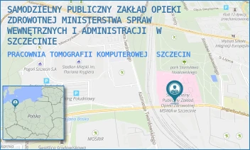 PRACOWNIA TOMOGRAFII KOMPUTEROWEJ - SAMODZIELNY PUBLICZNY ZAKŁAD OPIEKI ZDROWOTNEJ MINISTERSTWA SPRAW WEWNĘTRZNYCH I ADMINISTRACJI  W SZCZECINIE - JAGIELLOŃSKA 44,  SZCZECIN