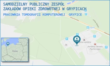 PRACOWNIA TOMOGRAFII KOMPUTEROWEJ - SAMODZIELNY PUBLICZNY ZESPÓŁ ZAKŁADÓW OPIEKI ZDROWOTNEJ W GRYFICACH - NIECHORSKA 27,  GRYFICE